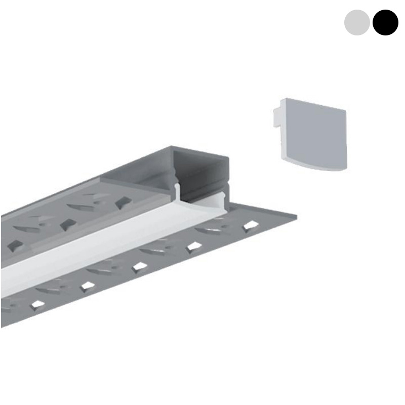 Plaster In LED Drywall Channel Aluminum Profile For 15mm Double Row LED Rope Lights